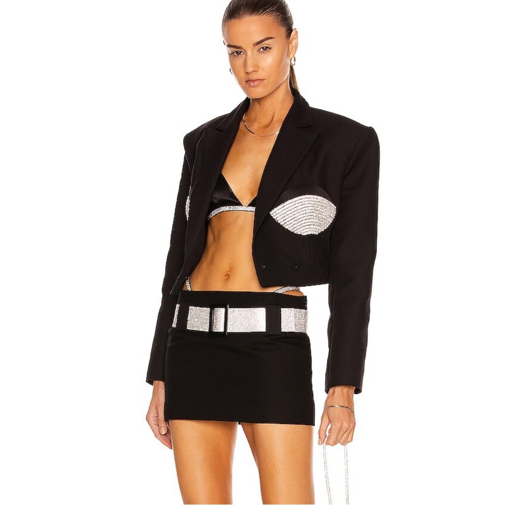 Nuรฉ Nue Studio rhinestone belt mini skirt NWT